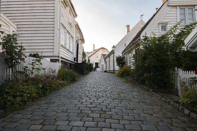 Cobbled streets among the white houses of Gamle Stavanger