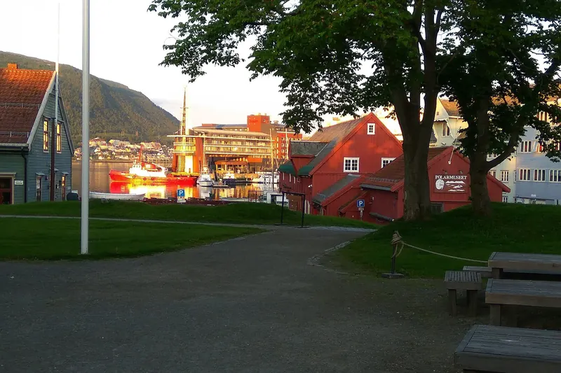 The historic harbourside building of Tromsø's Polar Museum