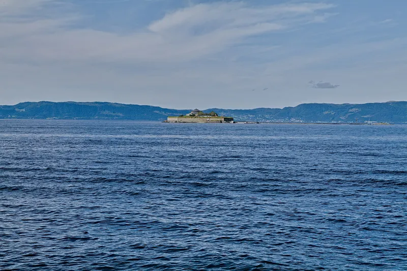 The ferry crossing to Munkholmen island in Trondheim's fjord