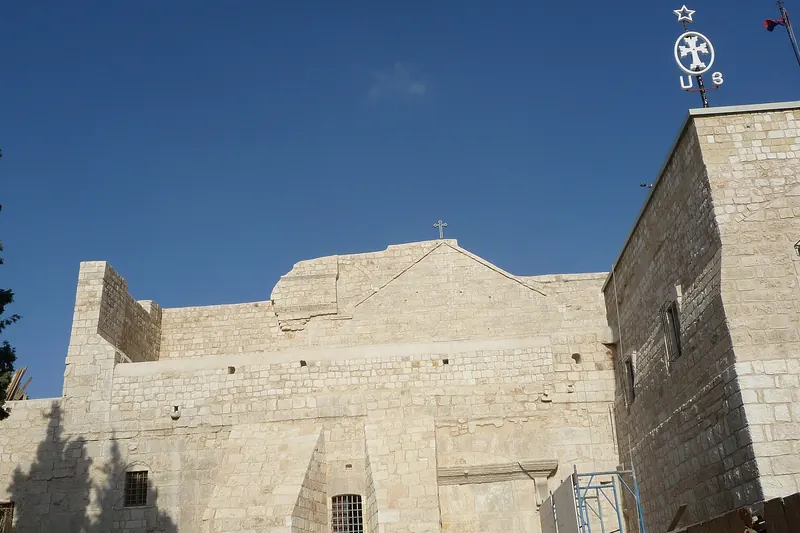 The interior of the Church of the Nativity with its rows of columns