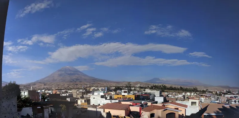 The Yanahuara viewpoint overlooking Arequipa and El Misti