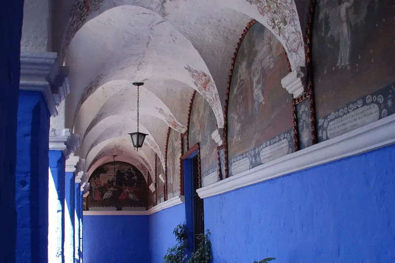 The colourful corridors of Santa Catalina Monastery