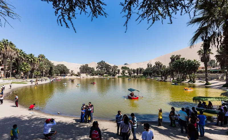 Huacachina oasis at dusk