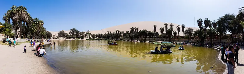 The Huacachina dunes at sunset