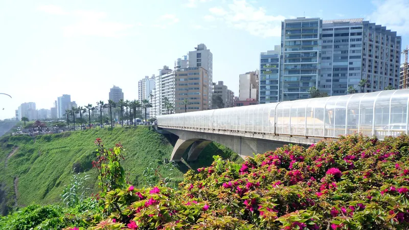 The modern skyline of Miraflores in Lima