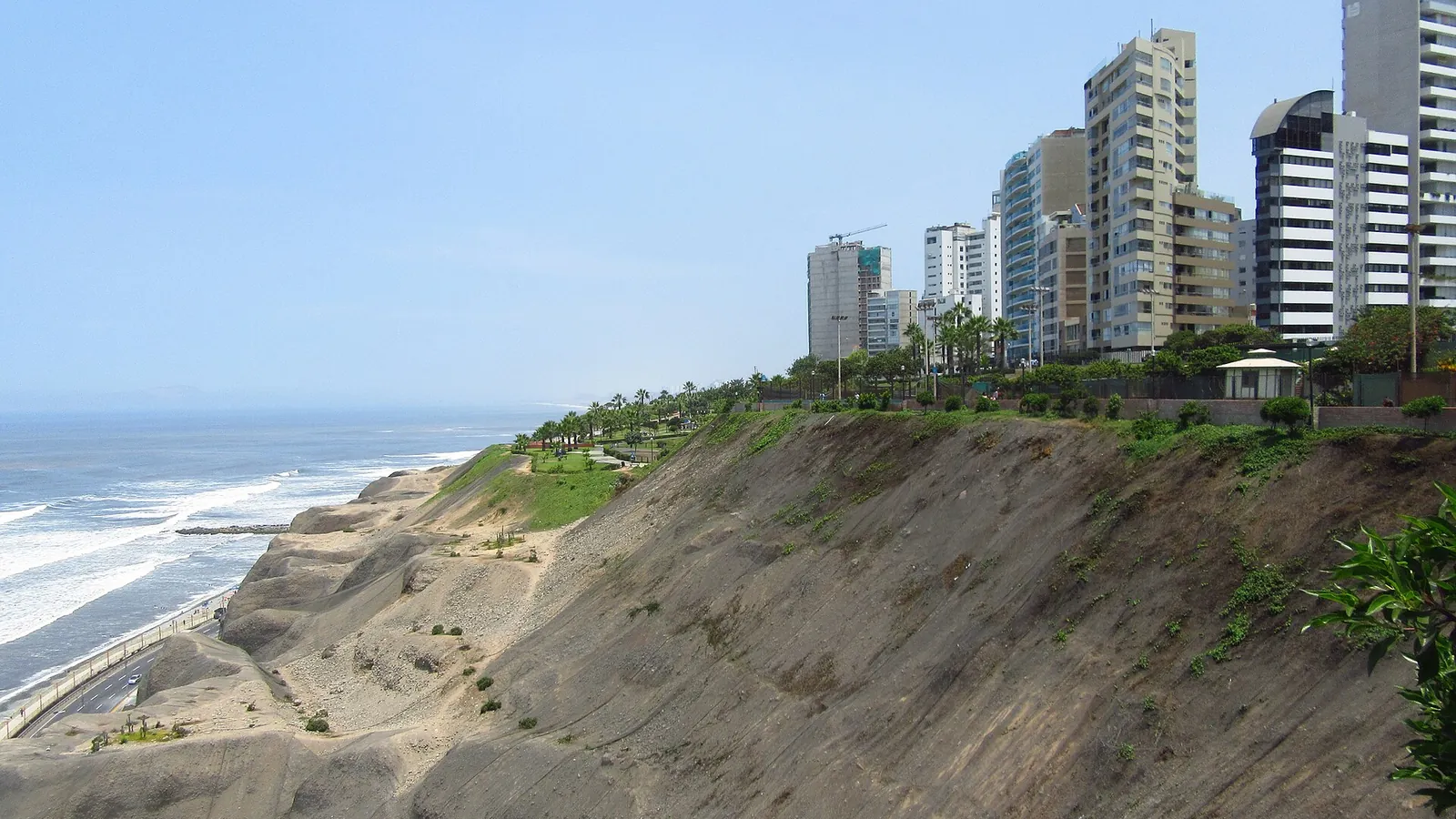 The Malecón coastal cliffs of Miraflores in Lima