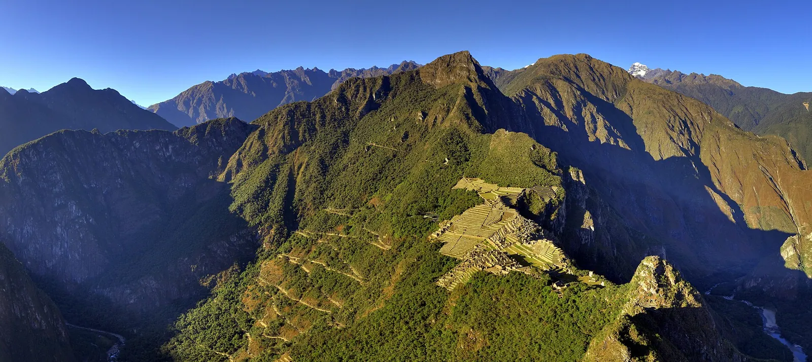 The Inca citadel of Machu Picchu high in the Andes