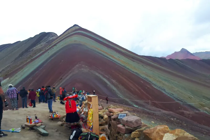 The mineral-striped slopes of Rainbow Mountain in the Peruvian Andes