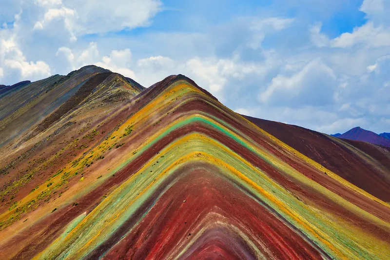 The striped mineral bands of Rainbow Mountain