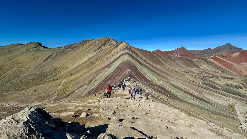 The summit viewpoint at Rainbow Mountain