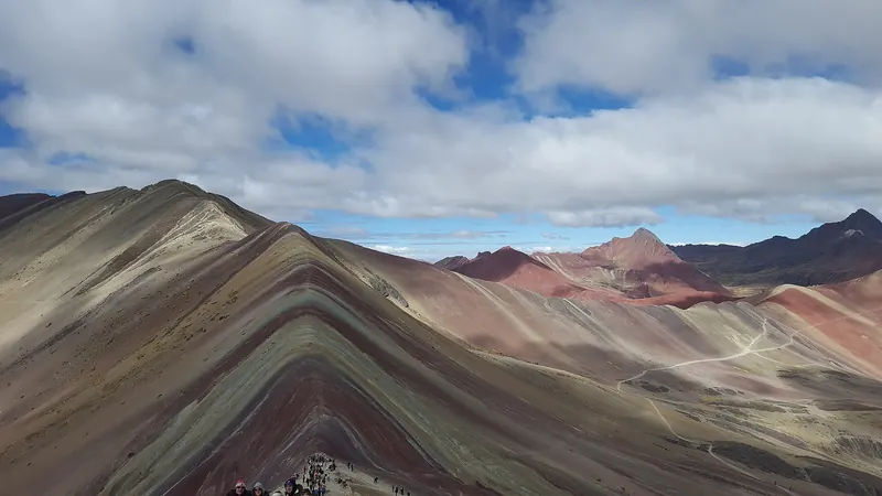 The colourful ridges surrounding Rainbow Mountain