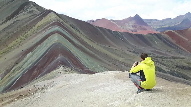Photographing the mineral-striped slopes of Rainbow Mountain