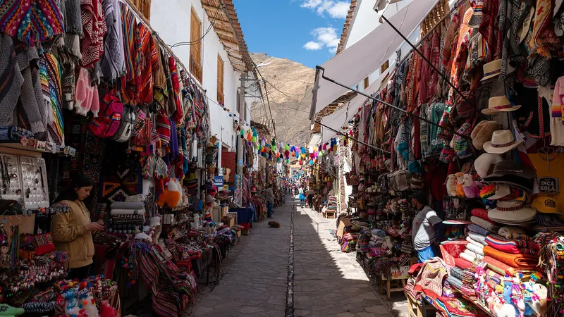 The market in Pisac in the Sacred Valley