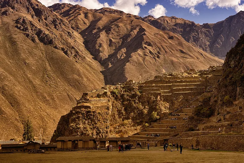 The Inca fortress terraces at Ollantaytambo
