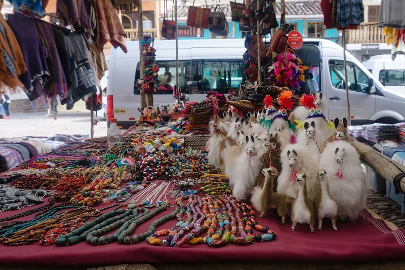 Crafts for sale at Pisac market