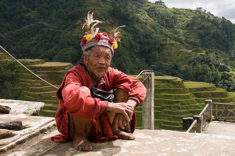 An Ifugao man in traditional dress in Banaue
