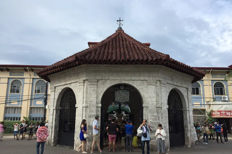 Magellan's Cross under a small pavilion in Cebu City