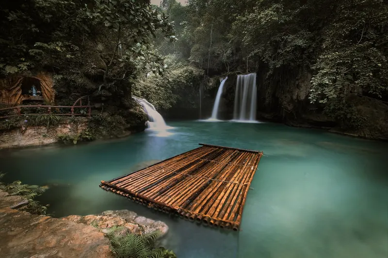 The turquoise pools of Kawasan Falls in Badian, Cebu