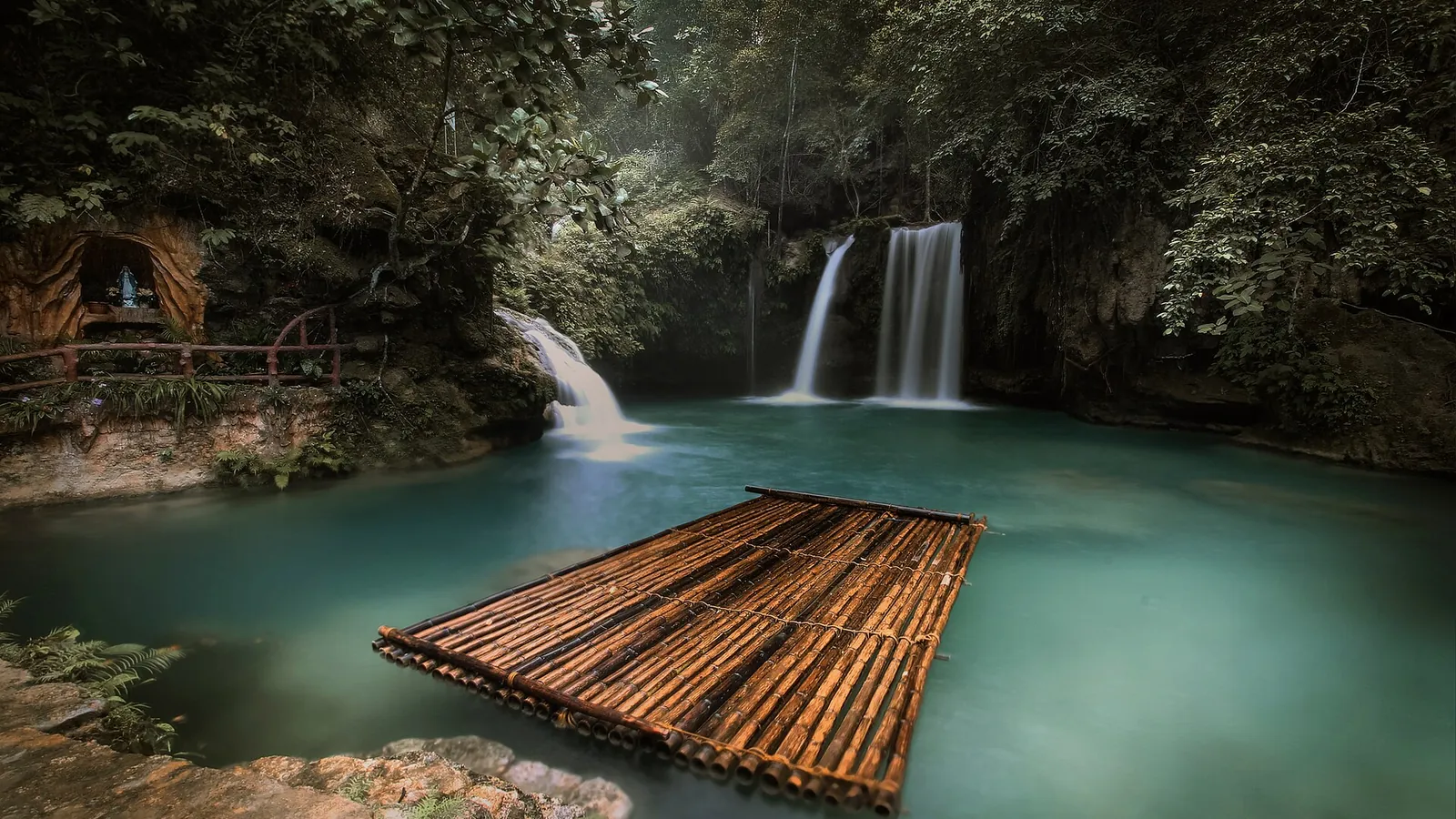 The turquoise pools of Kawasan Falls in Badian, Cebu