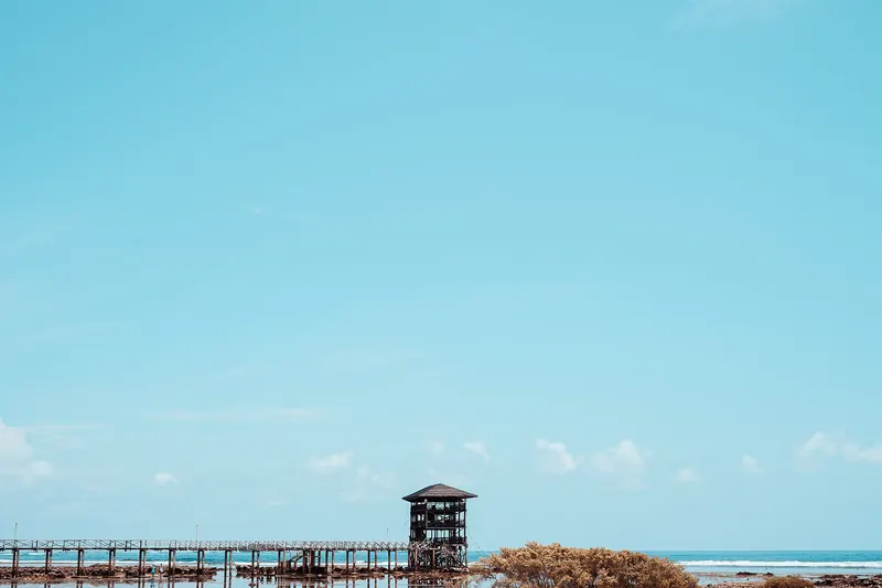 The Cloud 9 boardwalk and surf break on Siargao Island