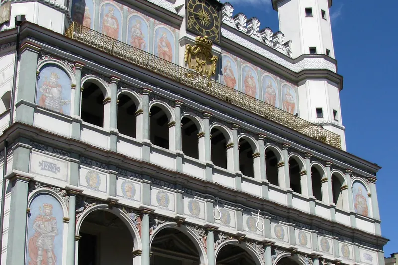 The Renaissance Poznań Town Hall with its clock tower