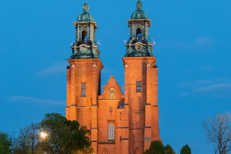 The twin-towered cathedral of Gniezno, the first capital of Poland