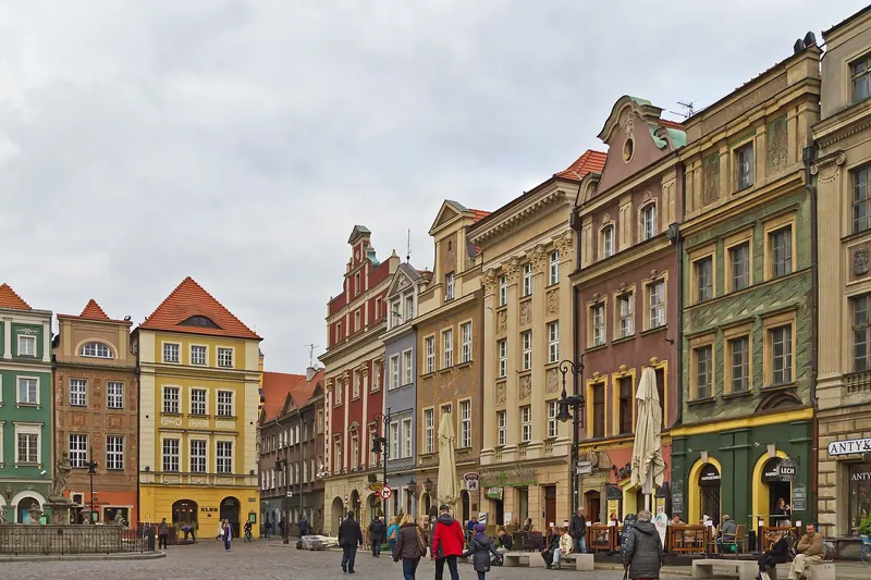 Colourful houses on Poznań's Old Market Square
