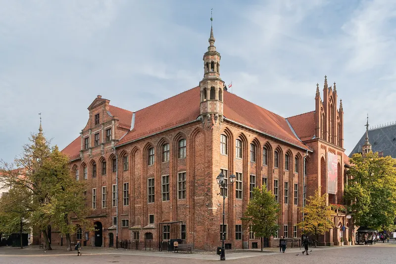 The brick Gothic Old Town Hall in Toruń