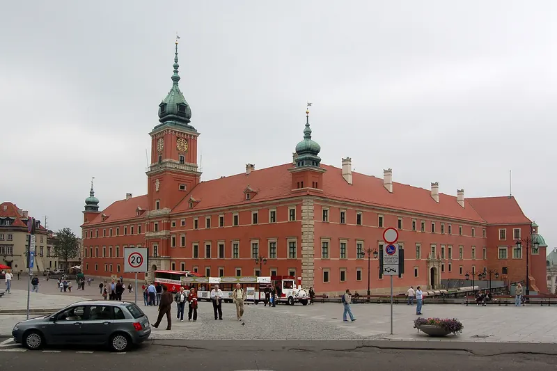 The Royal Castle in Warsaw beside Castle Square