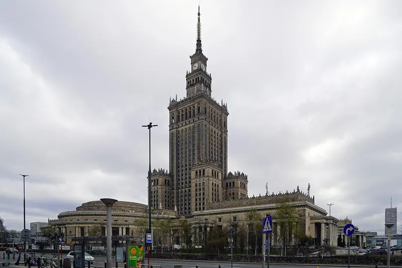 The Palace of Culture and Science towering over central Warsaw