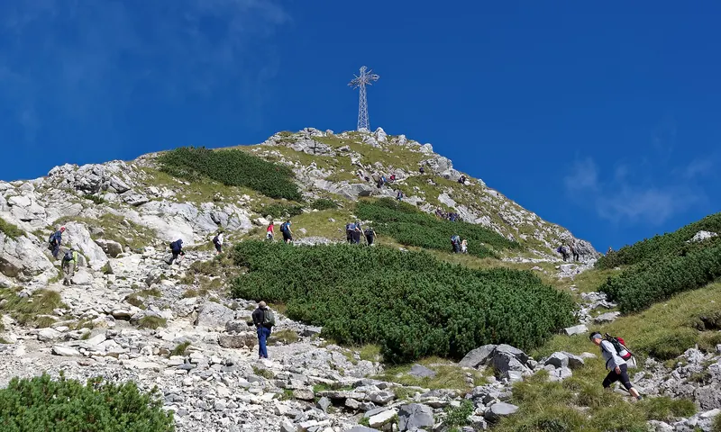 The Giewont mountain, known as the Sleeping Knight, above Zakopane
