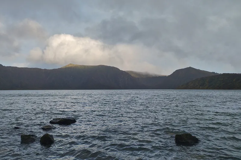 Lagoa do Fogo, a pristine crater lake in the mountains of São Miguel