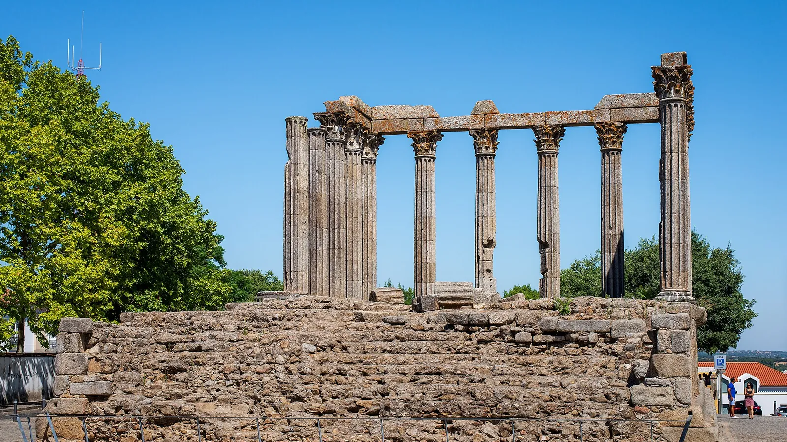The Roman Temple of Évora, its ancient columns standing at the heart of the city