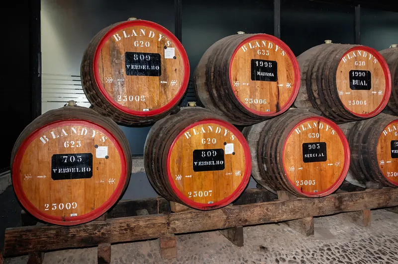 Barrels of ageing Madeira wine at Blandy's Wine Lodge in Funchal