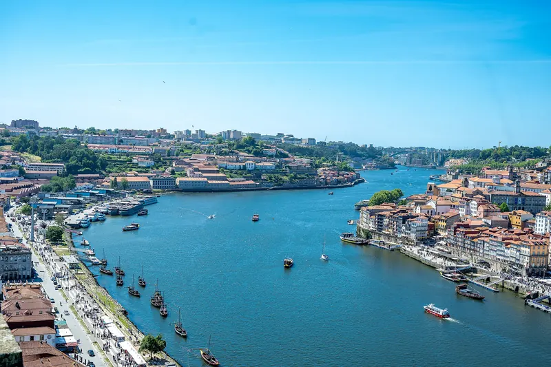 Porto's Ribeira district's colourful houses along the Douro River