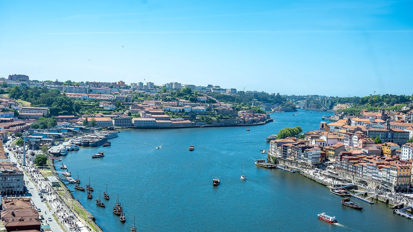 Porto's Ribeira district's colourful houses along the Douro River