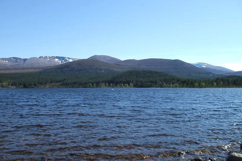 Loch Morlich beneath the Cairngorm Mountains