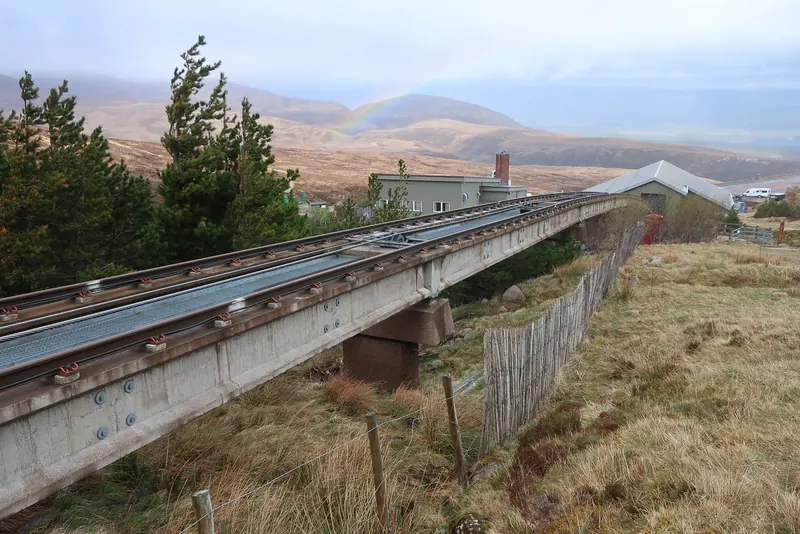 The Cairngorm Mountain Railway climbing into the mountains