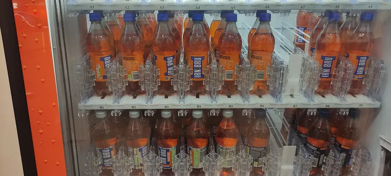 Bottles of Irn-Bru, Scotland's beloved soft drink