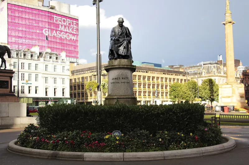 The statue of James Watt in George Square, Glasgow
