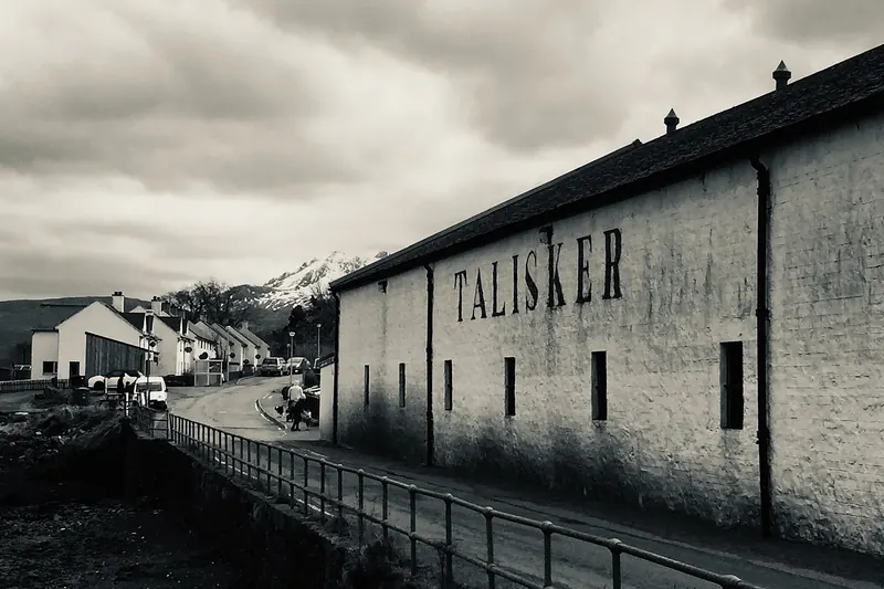 Visitors touring Talisker Distillery on Skye