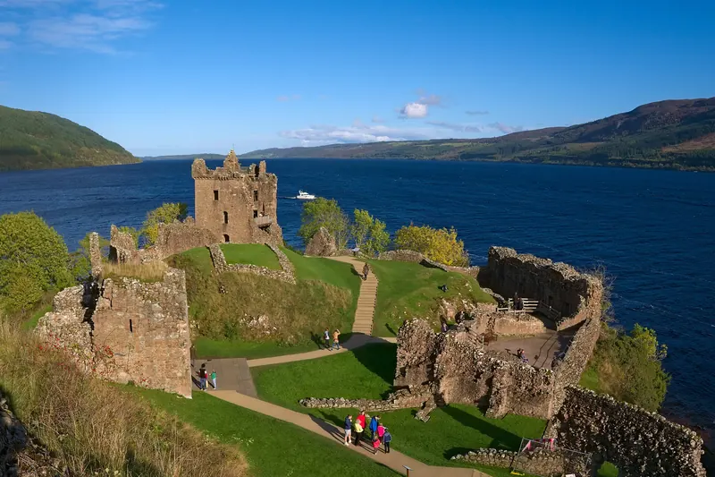 The ruins of Urquhart Castle on Loch Ness