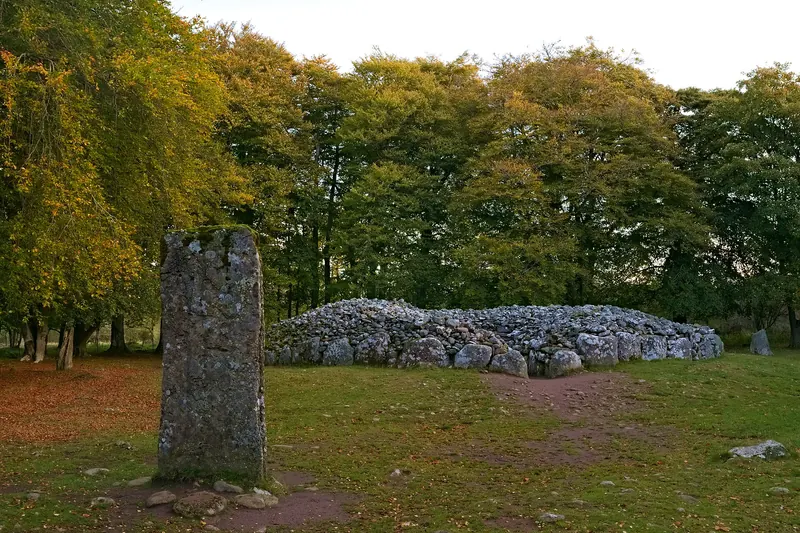 The ancient stone burial cairns at Clava Cairns