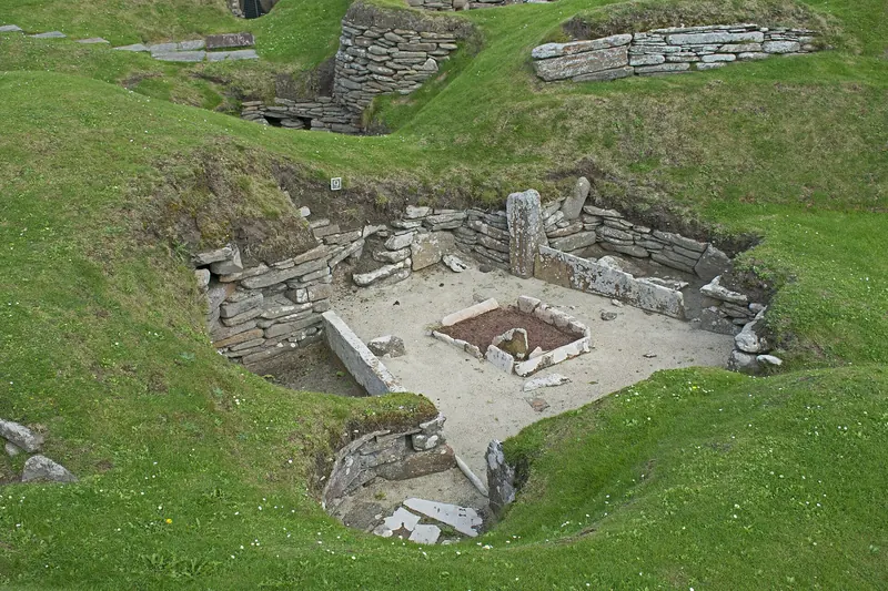 Walking through the ancient village of Skara Brae