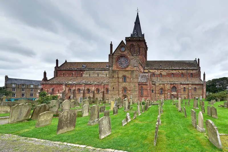 Exploring the interior of St Magnus Cathedral