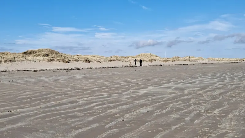 Walking along West Sands Beach at St Andrews
