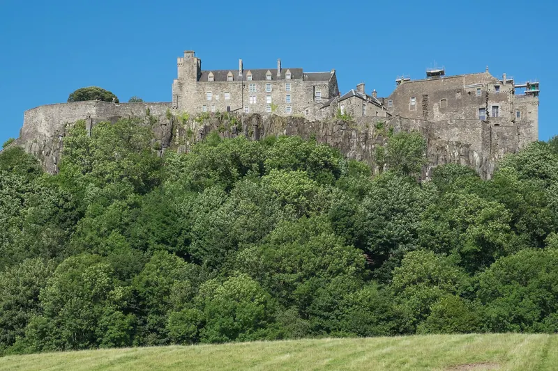 Stirling Castle overlooking the city and surrounding plain