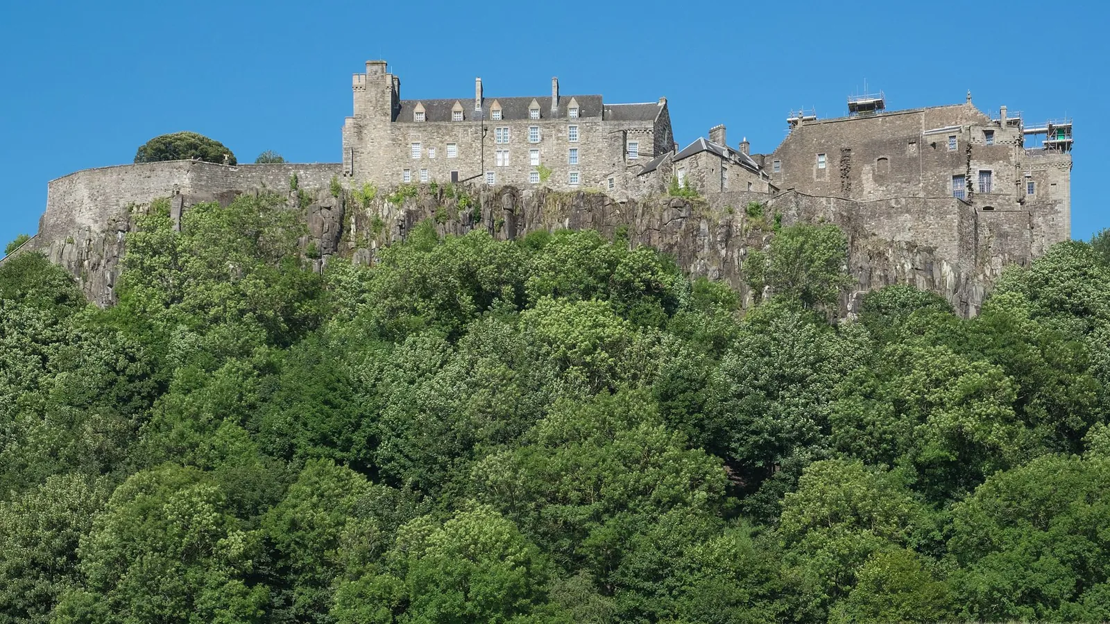Stirling Castle overlooking the city and surrounding plain