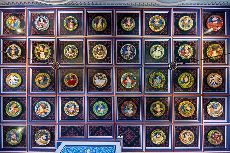 Restored ceiling decoration in Stirling Castle's Royal Palace