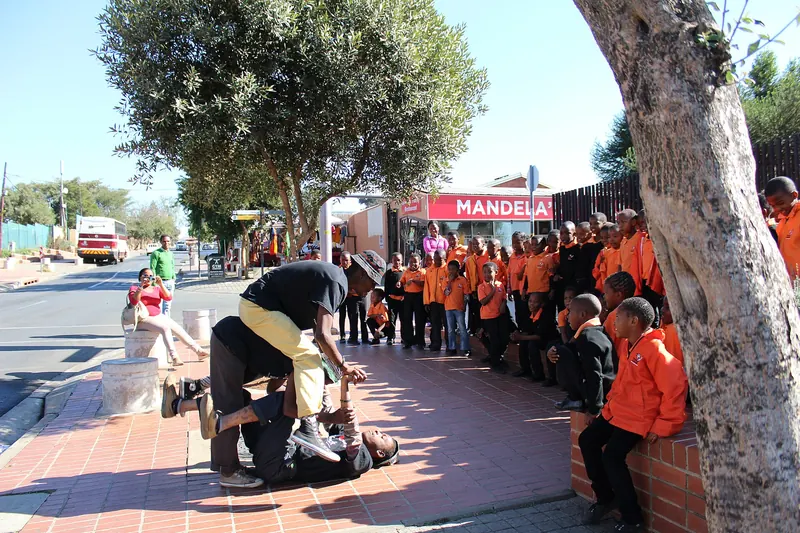 Street performers on Vilakazi Street in Soweto